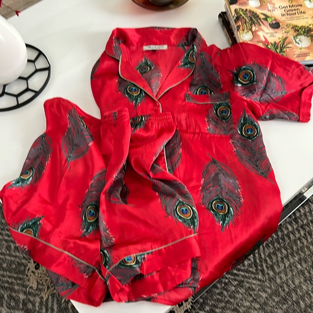 Their Nibs colorful satin pajama set. Never worn. Size XL.  Beautiful.